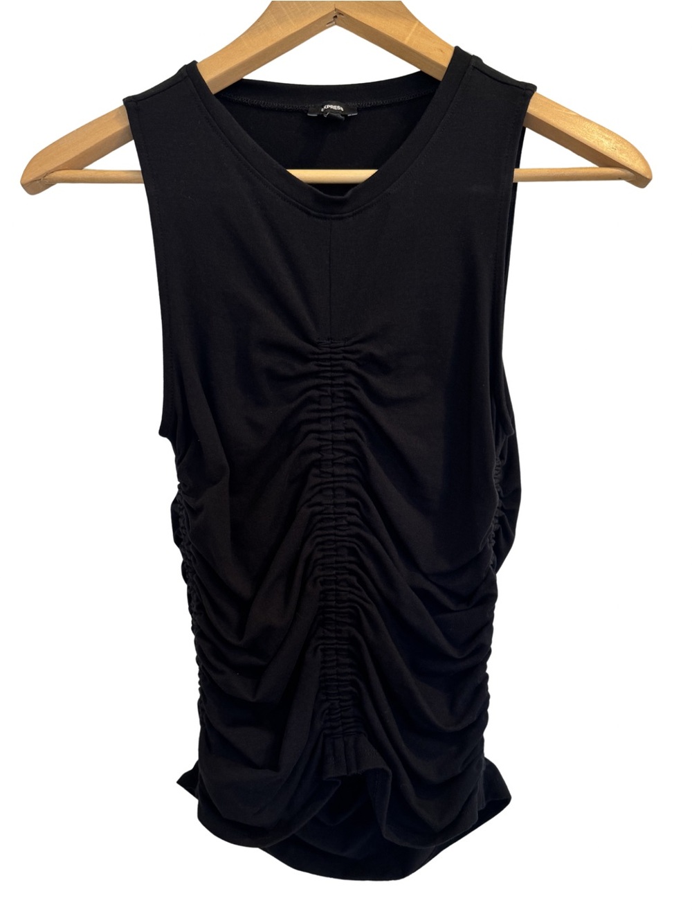 Express Ruched Sleeveless Top – Black | Size S